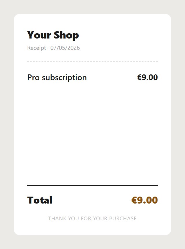 Receipt template