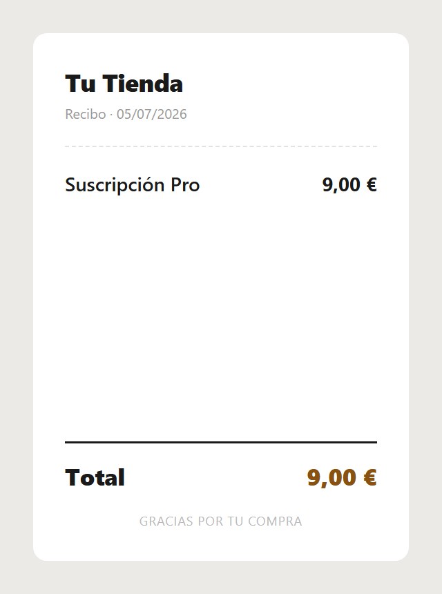 Plantilla de recibo o ticket
